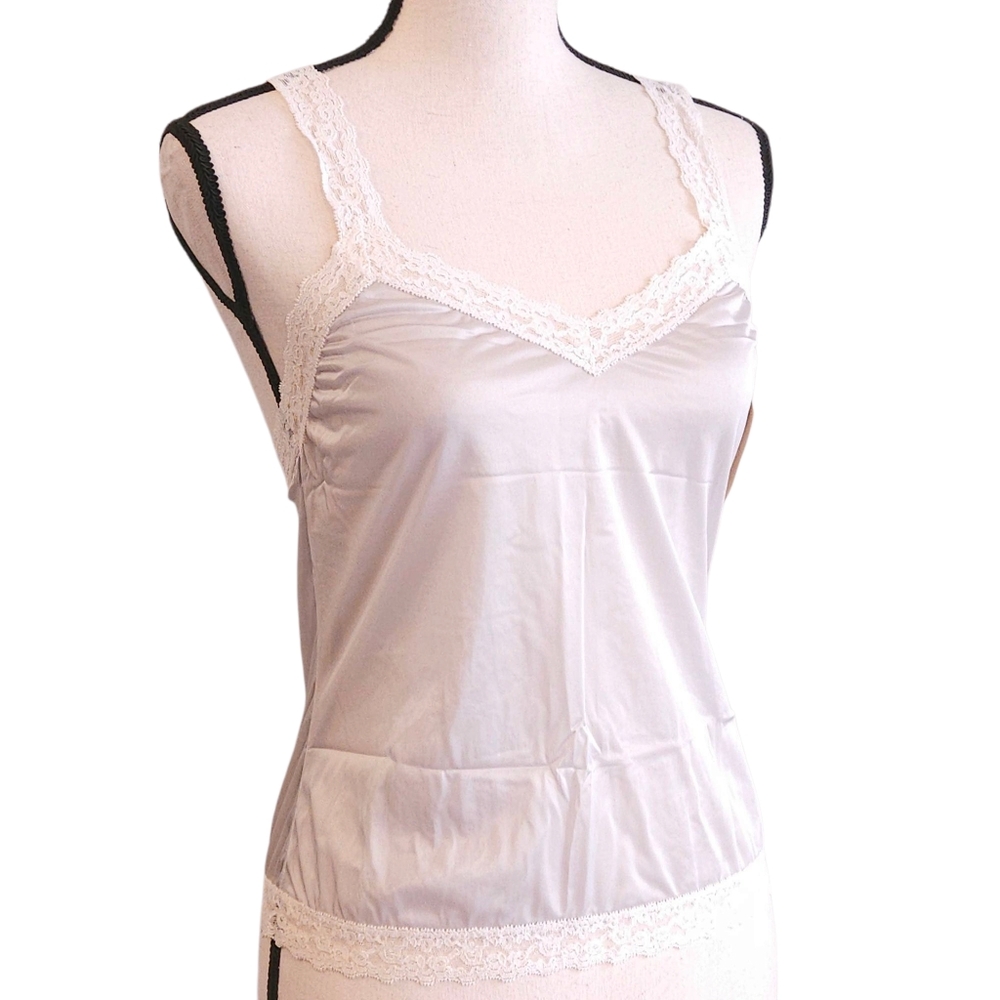 NWT Dior Tank Christian Dior Intimates Camisole Top Silver White Lace Size Small